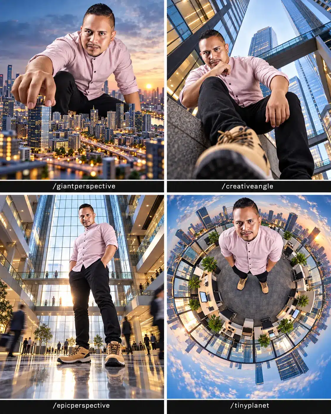 Lámina 24: ejemplos visuales de perspectivas creativas con IA y Leo Farinango